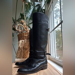 Frye Black Leather Riding Boots